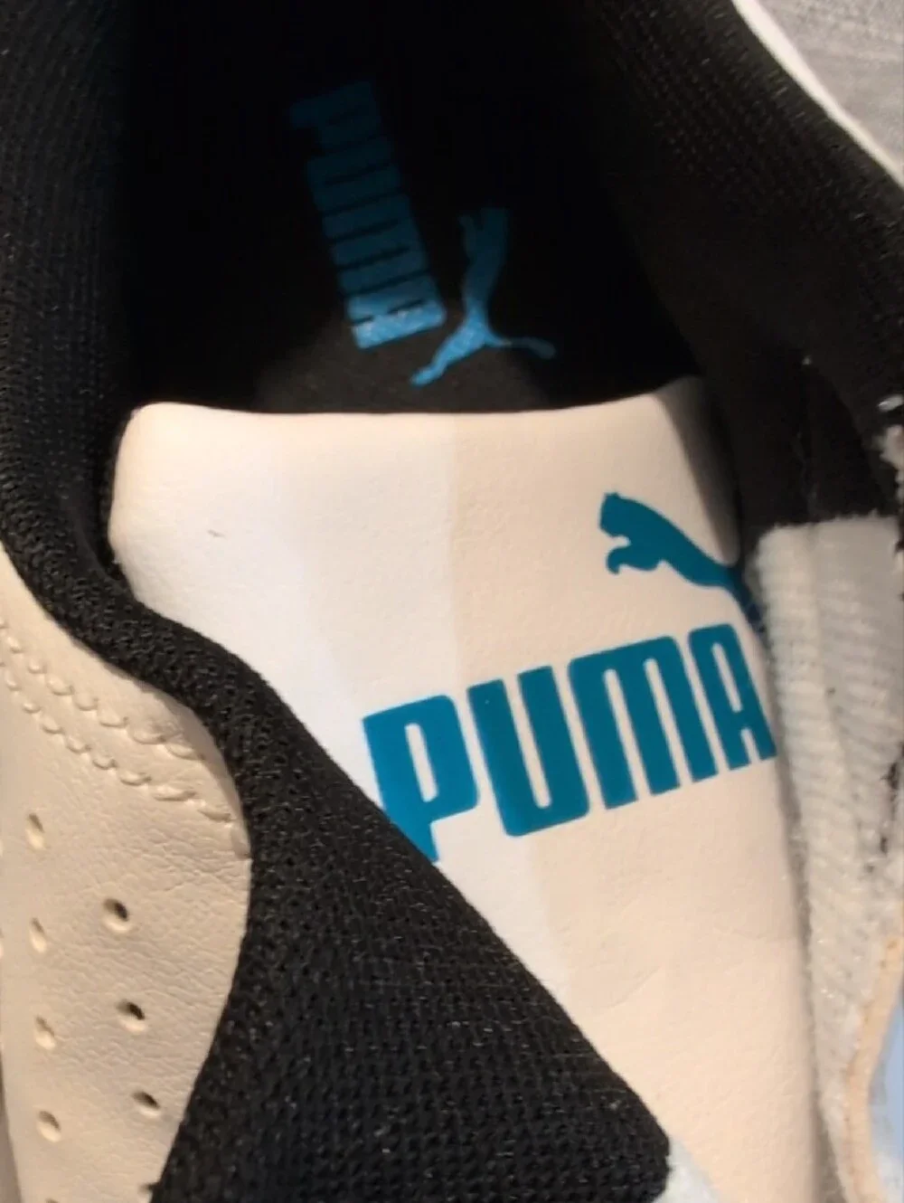 Puma Men’s White, Black and Blue Athletic Sneakers